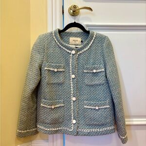 NAIN Seoul Chic Tweed Jacket with White Accents